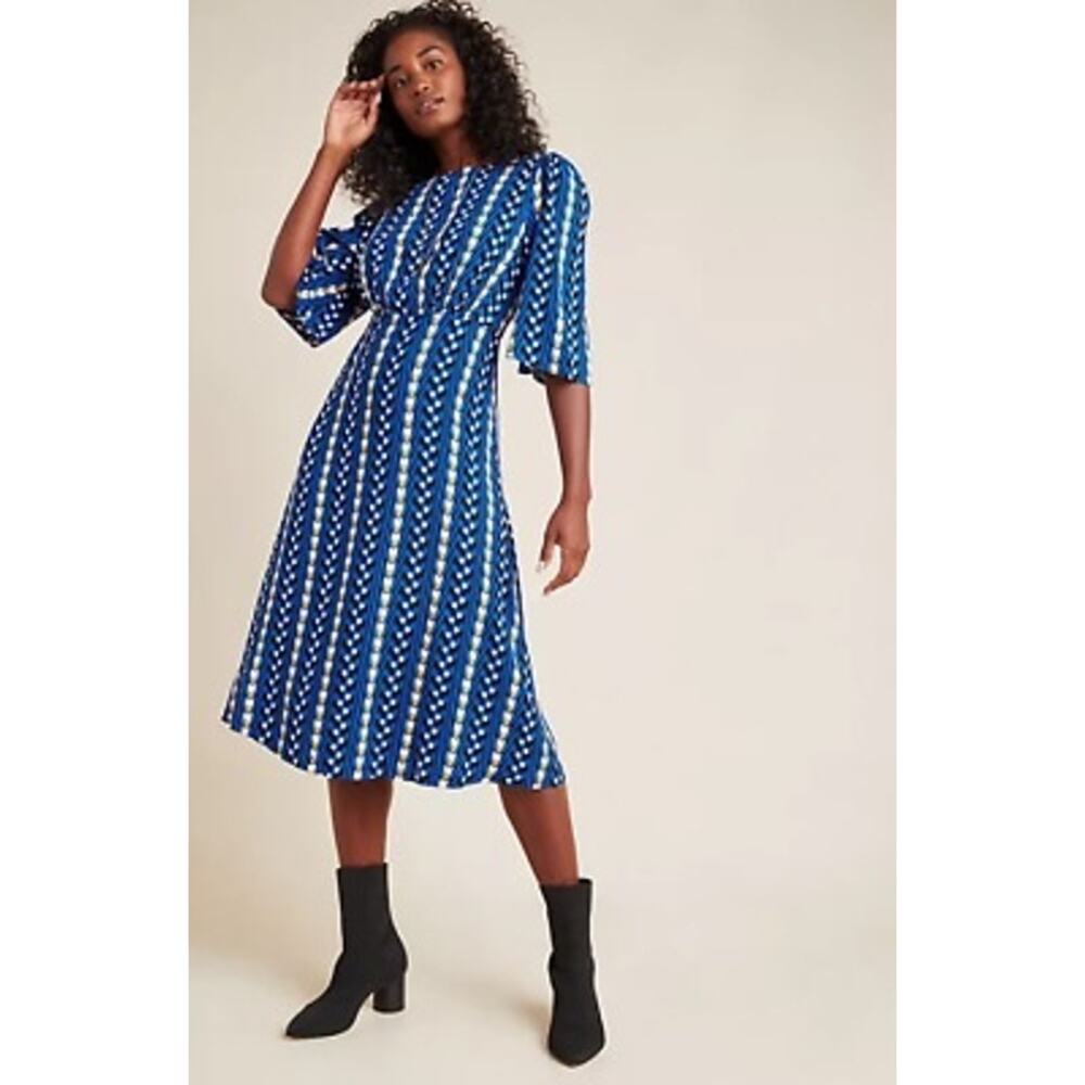 Anthropologie The Odells Marjorie Geo Midi Dres Size XS